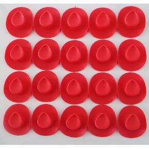Yellow & Red Plastic Mini Cowboy Hat