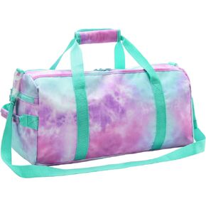 Girls Dance Bag Small Gym Bag Kids Duffel Bag - Weekender Travel Bag with Wet Pocket & Shoes Compartment (Green)