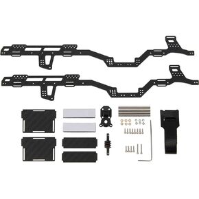 MEUS RACING SCX24 LCG Chassis Carbon Fiber Frame for Axial SCX24 6×6 RC Crawler Upgrades Parts Black