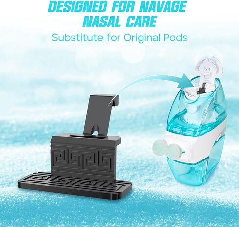 12 Pack Silicone Saline Pods Refills and 100 Count Salt Packets Set, Compatible with Navage Nasal Care. Includes 100 Saline Packets Sinus Rinse + 12 Reusable Salt Pads Refill in Black in Saudi Arabia