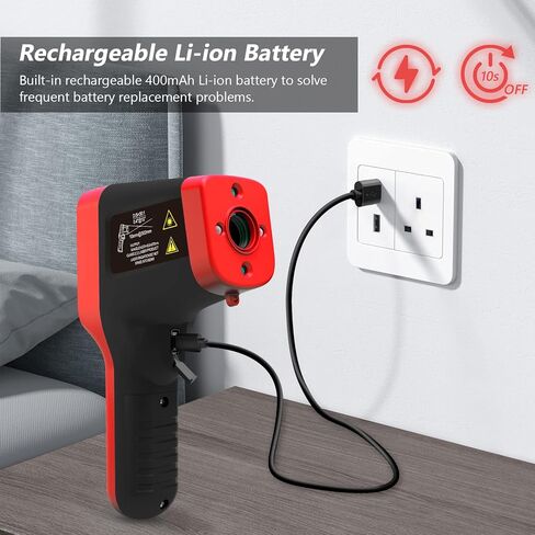 مسدس ميزان الحرارة الذكي بالأشعة تحت الحمراء - مقياس درجة حرارة ليزر رقمي دقيق لقياس درجة حرارة عدم الاتصال من -58 درجة فهرنهايت إلى 2912 درجة فهرنهايت مع نسبة 30:1 ووقت استجابة سريع 0.25 ثانية in Kuwait