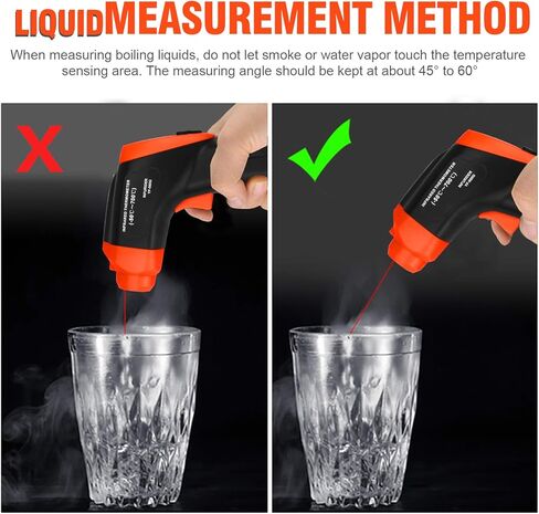 YF-980G ميزان حرارة بالأشعة تحت الحمراء، مسدس درجة حرارة ليزر رقمي غير متصل -58 درجة فهرنهايت -1292 درجة فهرنهايت مقياس درجة حرارة الأشعة تحت الحمراء مع إنذار 16:1 كحد أقصى/دقيقة لطهي فرن البيتزا HVAC 【ليس للبشر】 in Kuwait