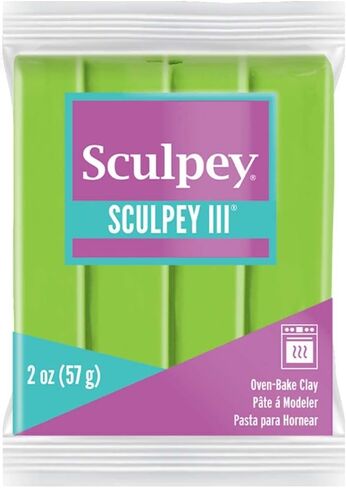 Sculpey III Polymer Oven-Bake Clay, Granny Smith Green, Non Toxic, 2 oz. bar, Great for modeling, sculpting, holiday, DIY, mixed media and school projects.Great for kids & beginners! in Saudi Arabia