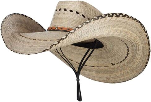 Mexican Style Wide Brim Straw Sun Hat Cowboy Straw hat in Kuwait