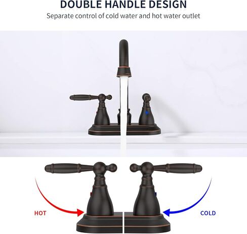 صنبور الحمام النيكل المصقول 2-مقبض بالوعة الحمام صنبور 360 درجة ارتفاع قوس دوار صنبور مركزية 4 بوصة الغرور صنبور RV صنبور الحمام 3 ثقوب صنبور مرحاض in Kuwait