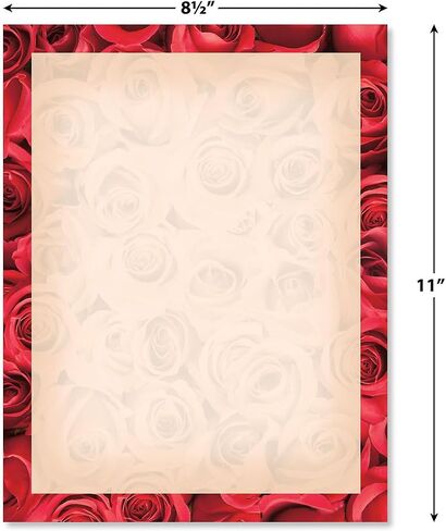 Celestial Hearts Letter Stationery - Set of 25 Valentine's Day Themed Paper, 8 1/2" x 11", Printer Compatible, Great for Wedding Announcements, Holiday Event Invites, Valentine Parties, Romantic Notes in Kuwait