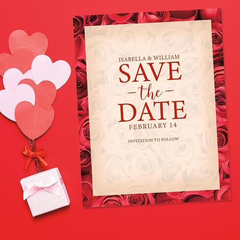 Celestial Hearts Letter Stationery - Set of 25 Valentine's Day Themed Paper, 8 1/2" x 11", Printer Compatible, Great for Wedding Announcements, Holiday Event Invites, Valentine Parties, Romantic Notes in Kuwait