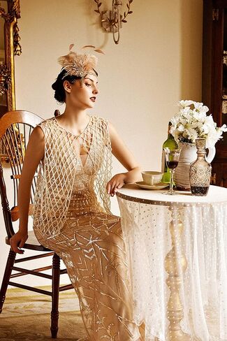 BABEYOND Pearl Jacket for Women – Mesh Top Cover Up Shawl Sleeveless Pearl Chain Blouse Vest in Saudi Arabia
