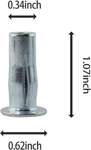 Maxmoral 15PCS Multi Grip Rivet Nut M5 Pre Ball Shank Carbon Steel Coloured Zinc Plated Flat Head Insert Nut Suitable for Sheet Metal and Non Metallic Plastic and Timber Fixing in Saudi Arabia