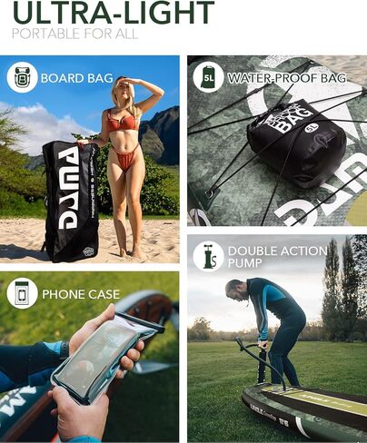 Dama Military Green Board Air Inflatable Stand Up Paddle Board 11‘6“*34" Lightweight & Durable Premium SUP Paddle Board Accessories, Wide Stable Design, Non-Slip Comfort Deck in Kuwait