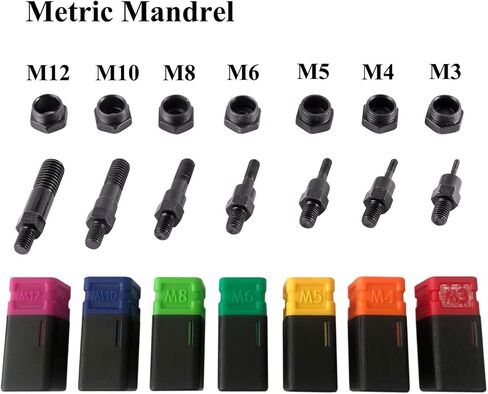 مجموعة متنوعة من 860 قطعة من صواميل البرشام، M3 M4 M5 M6 M8 M10 M12 متري من الفولاذ الكربوني المسطح برأس ملولب مجموعة صواميل برشام مع حقيبة حمل متينة in Kuwait