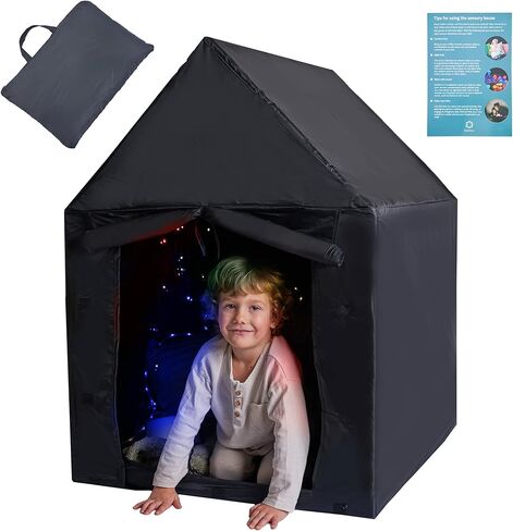 البيت الحسي | خيمة تهدئة للأطفال للعب والاسترخاء | الركن الحسي | يساعد في حالات التوحد والاضطراب SPD والقلق وتحسين التركيز | خيام حسية معتمة للأطفال المصابين بالتوحد in Kuwait