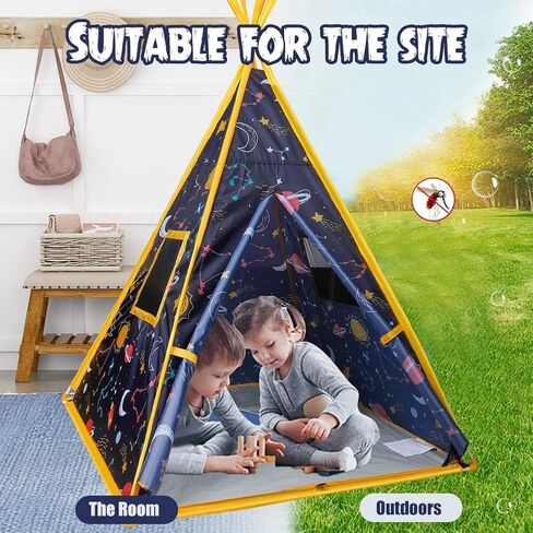 Kids Teepee Tent -44"x44"x61" Large Happy Hut Galaxy Space Kids Tent, Indoor Outdoor Playhouse Tents for Boys and Girls,Kids Indian Teepee Play Tent,Perfect Kid’s Gift in Saudi Arabia