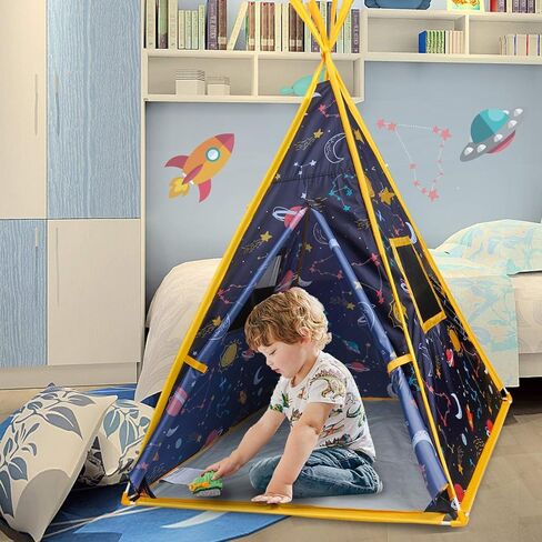 Kids Teepee Tent -44"x44"x61" Large Happy Hut Galaxy Space Kids Tent, Indoor Outdoor Playhouse Tents for Boys and Girls,Kids Indian Teepee Play Tent,Perfect Kid’s Gift in Saudi Arabia