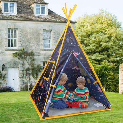 Kids Teepee Tent -44"x44"x61" Large Happy Hut Galaxy Space Kids Tent, Indoor Outdoor Playhouse Tents for Boys and Girls,Kids Indian Teepee Play Tent,Perfect Kid’s Gift in Saudi Arabia