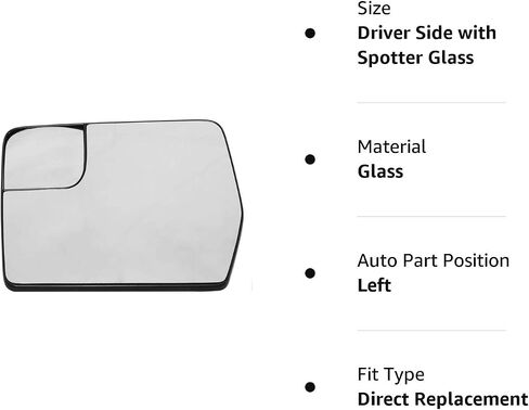 APA Replacement Mirror Glass Non-Heated with Adhesive Pads for 2004-2010 F150 2010 F150 SVT Raptor Pickup Truck Driver Left Side FO1323508 in Saudi Arabia