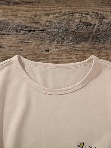 Girl's Summer Tee Tops Cartoon Print Short Sleeve Round Neck Casual Cute T Shirt for Girls in Saudi Arabia