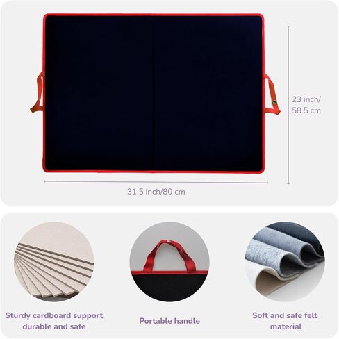 CHEFAN Large Felt Flannel Board 31.5 * 23 in,Foldable Freestanding Felt Story Learning Board for Toddlers,Double-Sided Use for Preschool Classroom,Multi Felt Pieces Can Be Used,Gifts for Kids in Kuwait