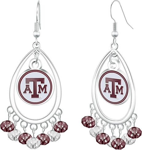 NCAA Texas A&M Aggies Beaded Teardrop Dangle Earrings in Saudi Arabia