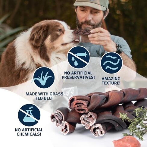مكافآت الكلاب بالكولاجين من لحم البقر المضفر من مون آمي مع الخضار (6 بوصات) - أعواد الكولاجين للكلاب المصنوعة من لحوم البقر التي تتغذى على العشب مع الجلوكوزامين والكوندرويتين - مكافآت طبيعية للكلاب in Kuwait