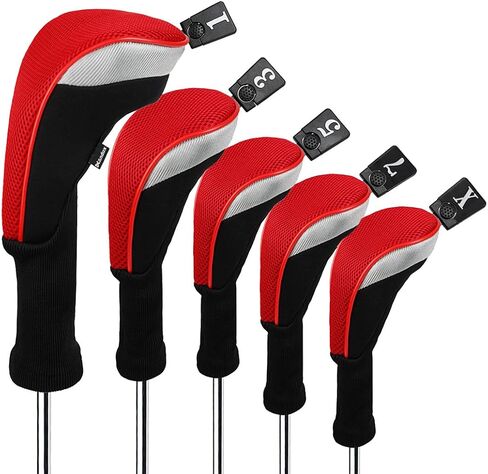 Andux 5pcs/Set Golf 460cc Driver Wood Head Covers with Long Neck and Interchangeable No. Tags in Saudi Arabia