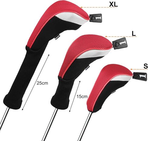 Andux 5pcs/Set Golf 460cc Driver Wood Head Covers with Long Neck and Interchangeable No. Tags in Saudi Arabia