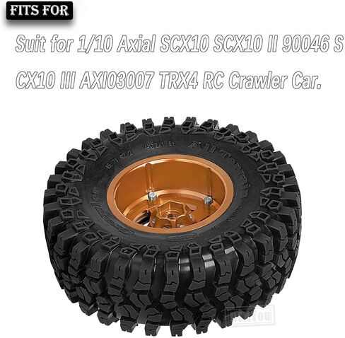 إطارات عجلات Rc 2.2 لعجلات 1/10 محورية SCX10 SCX10 II 90046 SCX10 III AXI03007 TRX4 RC سيارة زاحفة، عجلة ألومنيوم RC 2.2 Beadlock، أحمر in Kuwait