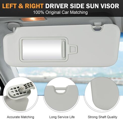 Left Driver Right Passenger Side Grey Sun Visor Fit for Hyundai Elantra 2016 2017 2018 2019 Sunvisor Replacement 85210-F0100TTX 85210F0100TTX 85220-F0100TTX 85220F0100TTX in Saudi Arabia