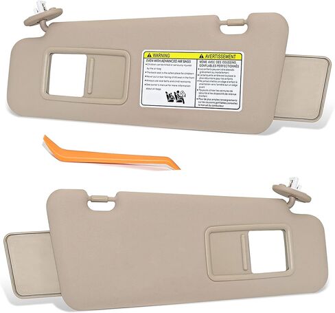 SENSHINE Right Passenger Side Sun Visor for Toyota Highlander 2008-2013 w/Vanity Light Replacement Assembly 74310-48530-B0 Gray in Saudi Arabia
