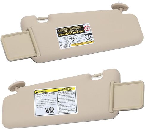 SENSHINE Right Passenger Side Sun Visor for Toyota Highlander 2008-2013 w/Vanity Light Replacement Assembly 74310-48530-B0 Gray in Saudi Arabia