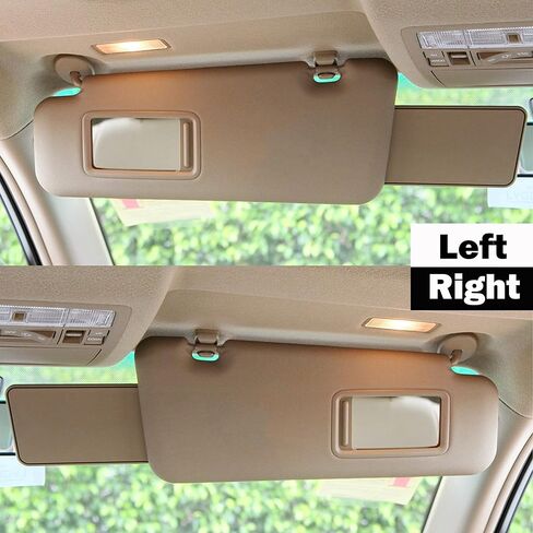 SENSHINE Right Passenger Side Sun Visor for Toyota Highlander 2008-2013 w/Vanity Light Replacement Assembly 74310-48530-B0 Gray in Saudi Arabia