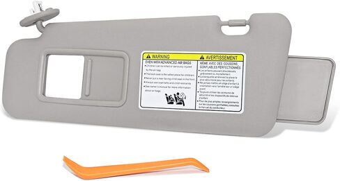 SENSHINE Right Passenger Side Sun Visor for Toyota Highlander 2008-2013 w/Vanity Light Replacement Assembly 74310-48530-B0 Gray in Saudi Arabia