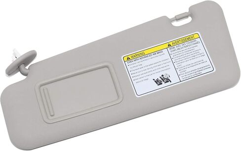 SENSHINE Right Passenger Side Sun Visor for Toyota Highlander 2008-2013 w/Vanity Light Replacement Assembly 74310-48530-B0 Gray in Saudi Arabia