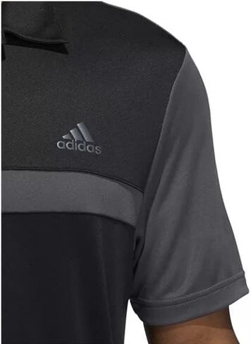 قميص بولو جولف كولوربلوك للرجال من أديداس (as1، ألفا، x_l، عادي، عادي) أسود/رمادي in Saudi Arabia