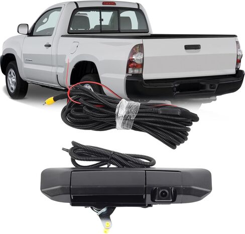 كاميرا احتياطية للرؤية الخلفية بمقبض الباب الخلفي من Dasbecan متوافقة مع Toyota Tacoma 2005-2015، أسود لما بعد البيع بمقبض مزلاج للكاميرا بمقبض RCA موصل 6909004020 in Saudi Arabia