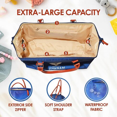 Mommy Hospital Duffel Bag, Large Capacity with Two Organizing Pouches, For Labor, Travel and Postpartum Care, Waterproof Overnight Mommy and Baby Bag in Saudi Arabia