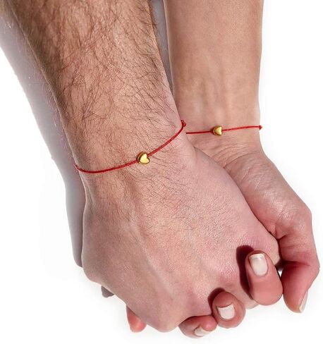الأحمر سلسلة سوار القلب سوار مطلية بالذهب الكابالا حماية الحب أساور الصداقة للنساء سوار همسة أفضل صديق الخنصر وعد الأم ابنة الأخت مطابقة الأزواج ب in Kuwait