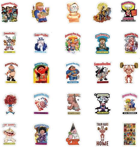 62 جهاز كمبيوتر شخصى سطل القمامة للأطفال الرسوم المتحركة الأمريكية لطيف مضحك للماء ملصقات الفينيل صائق لزجاجة مياه الكمبيوتر المحمول الهاتف لوح التزلج كليب للكتاب الأولاد الفتيات الأطفال البالغين in Kuwait