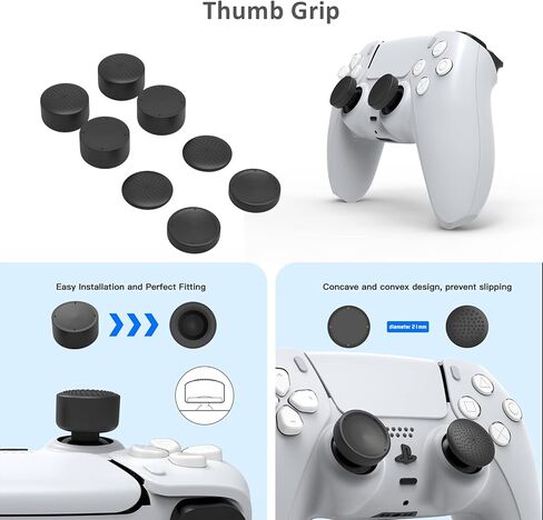 طقم ملحقات 12 في 1 متوافق مع جهاز PS5، حامل شحن وحدة التحكم، غطاء سيليكون لوحدة التحكم، غطاء حماية للخصوصية للكاميرا عالية الدقة مضاد للزقزقة، غطاء عصا تناظري لوحدة التحكم in Kuwait