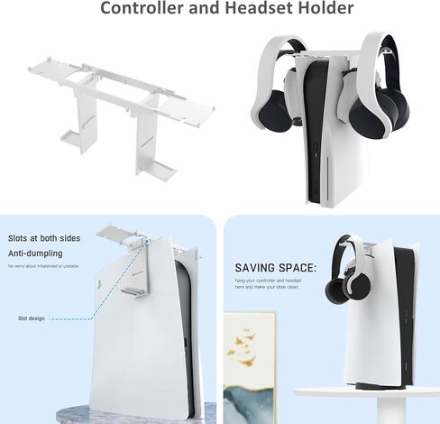 طقم ملحقات 12 في 1 متوافق مع جهاز PS5، حامل شحن وحدة التحكم، غطاء سيليكون لوحدة التحكم، غطاء حماية للخصوصية للكاميرا عالية الدقة مضاد للزقزقة، غطاء عصا تناظري لوحدة التحكم in Kuwait