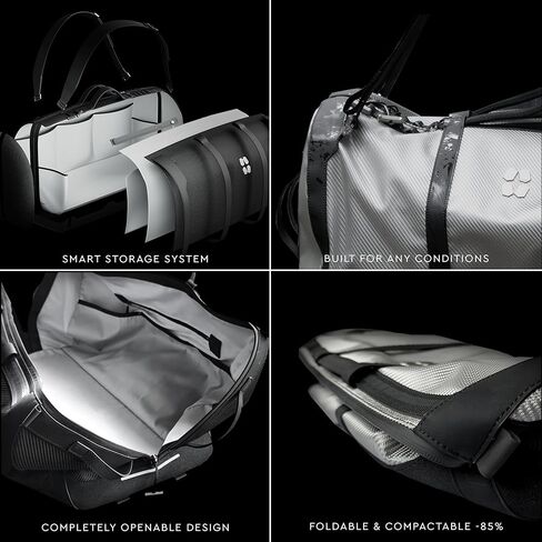 X-BAG - Travel Duffle Bag 45L - Space Edition (Black). Ultra-Resistant 840D Fabric. 85% Collapsible Frame. IPX4 Water Resistant. 55 oz of minimalist design. in Saudi Arabia