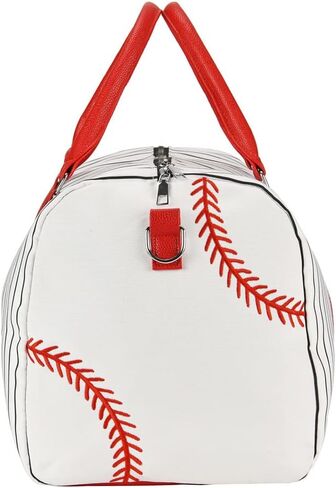 حقيبة حمل بيسبول مطرزة - حقيبة عطلة نهاية الأسبوع للنساء مقاس 22 بوصة حقيبة سفر كبيرة لعطلة نهاية الأسبوع من القماش وحقائب حمل ليلية وحقيبة رياضية (Baseball-A) in Kuwait