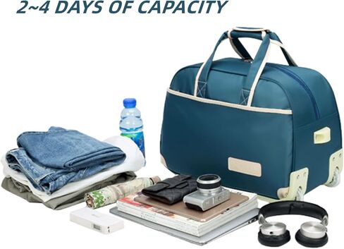 حقيبة دفل متدحرجة بعجلات، أمتعة محمولة، حقيبة سفر، حقائب ملابس للسفر (أزرق/كبير) in Kuwait