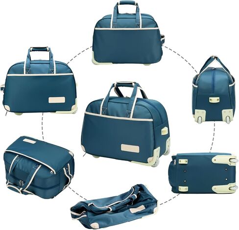 حقيبة دفل متدحرجة بعجلات، أمتعة محمولة، حقيبة سفر، حقائب ملابس للسفر (أزرق/كبير) in Kuwait