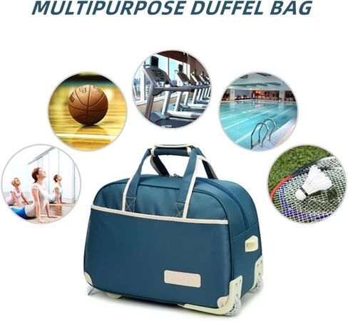 حقيبة دفل متدحرجة بعجلات، أمتعة محمولة، حقيبة سفر، حقائب ملابس للسفر (أزرق/كبير) in Kuwait