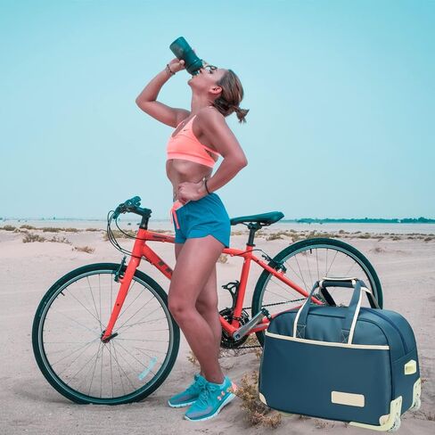 حقيبة دفل متدحرجة بعجلات، أمتعة محمولة، حقيبة سفر، حقائب ملابس للسفر (أزرق/كبير) in Kuwait