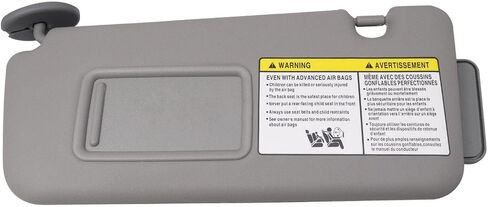 Gray Left Driver Side Sun Visor for Toyota 2004-2005 RAV4, OE 74320-42420-B0 in Saudi Arabia