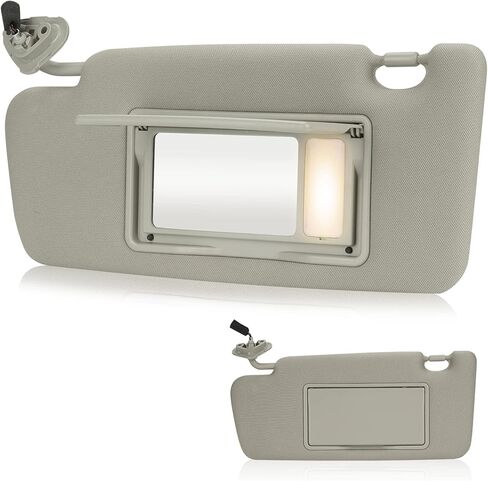 Left Driver Side Sun Visor SunVisor with Light for 2005-2009 Subaru Outback Legacy 92011AG55AOR (Gray) in Kuwait