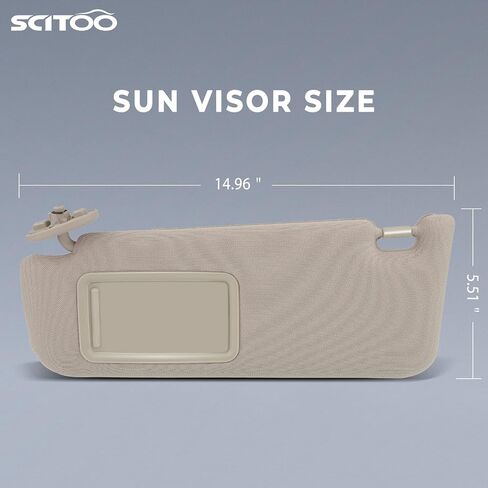 SCITOO الجانب الأيسر للسائق باللون البيج حاجب الشمس للسيارة بديل مناسب لـ 2012-2017 لسيارة Toyota Camry بدون فتحة سقف in Saudi Arabia