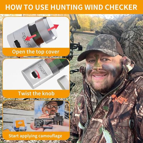 Camo Face Paint Set, Water & Sweat Resistant Safe Hunting Face Paint, Camouflage Hunting Accessories and Gear for Duck, Deer, Turkey Hunting About 200 Times in Saudi Arabia
